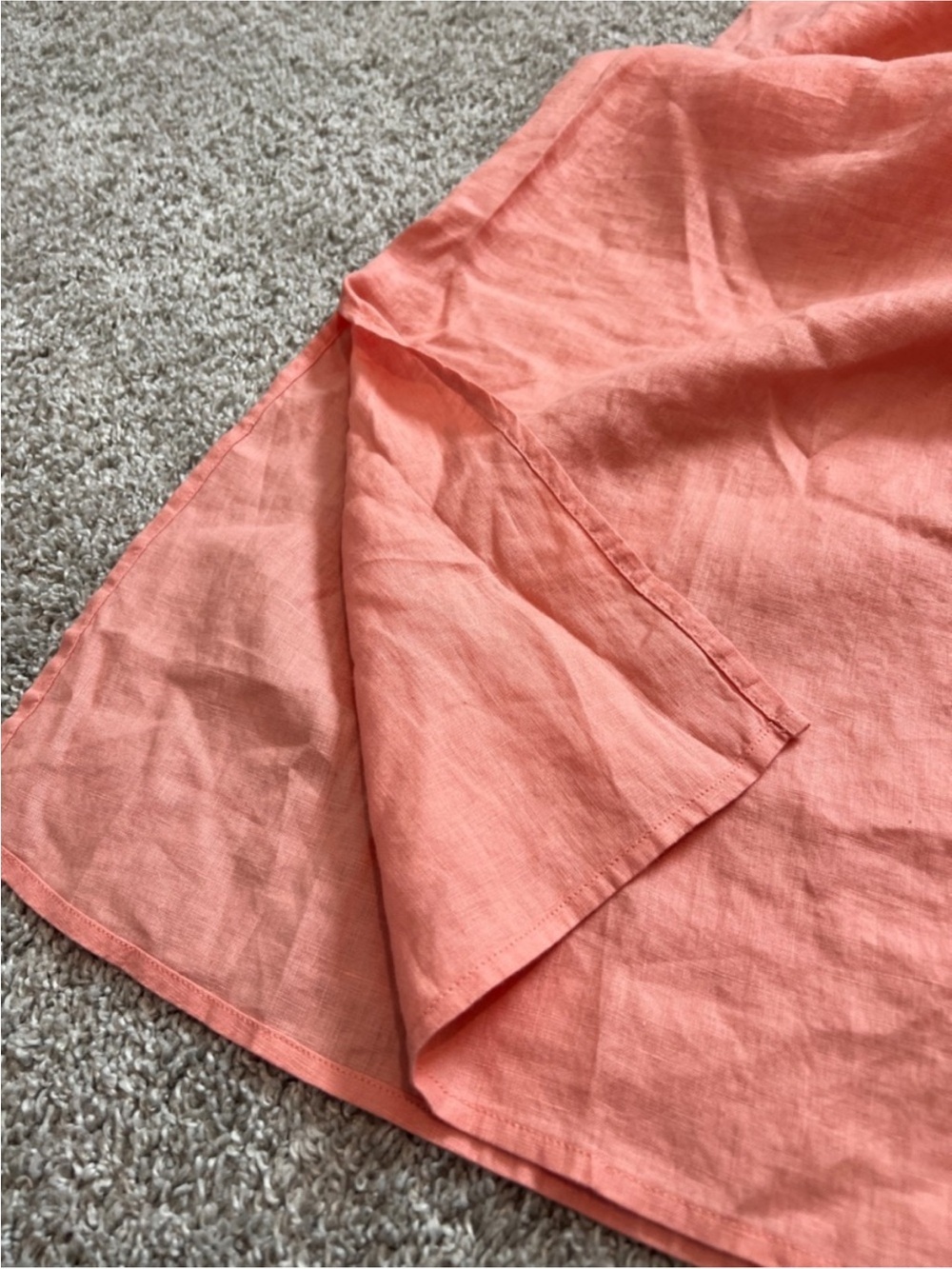 Eileen Fisher Soft Peach Linen Cami Dress - Picture 8 of 14